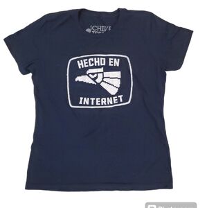 The Chive Women's Navy Blue Hecho En Internet Eagle‎ T-Shirt Medium